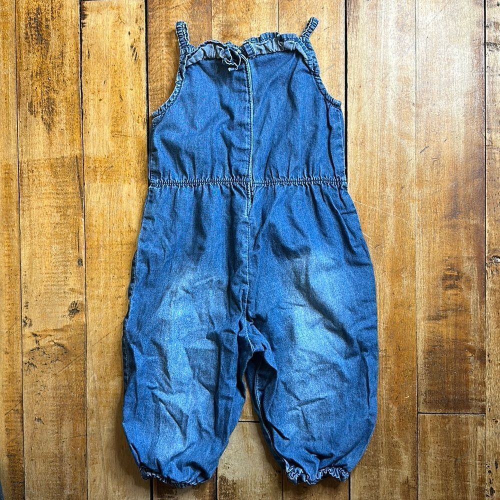 H&M romper size 6 to 9 months Denim Sleeveless Bubble Leg one piece cotton